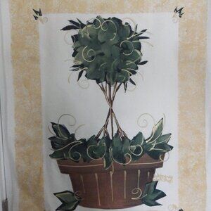 Large Hand Painted Canvas Flag/ Topiary